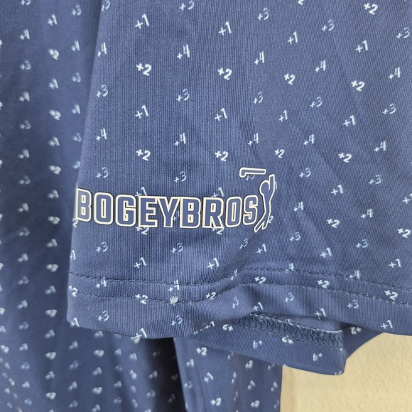 Bogey Bros Polo Shirt Men's Large Big Numbers Navy Performance Golf - Picture 8 of 9